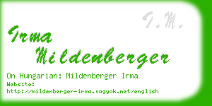irma mildenberger business card